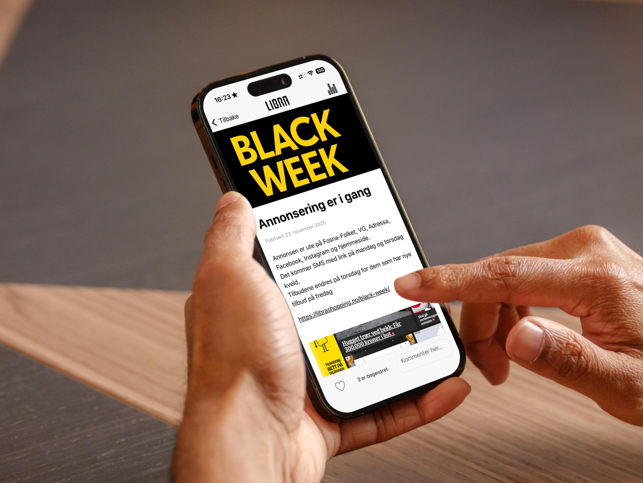 Libra Shoppings Infohub-app med Black Week-kampanje